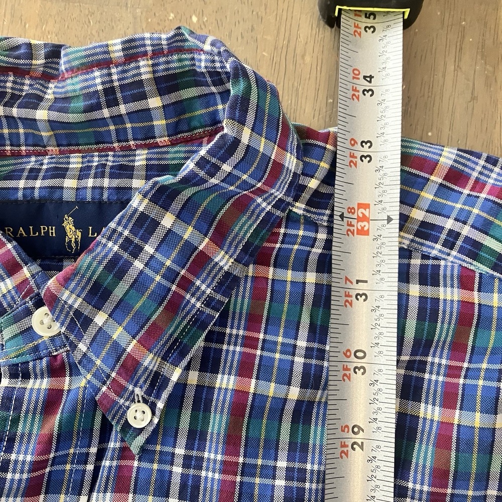 Polo Ralph Lauren Button Down Shirt‎ Mens LT Large Tall Plaid Long Sleeve Pony - Picture 6 of 10
